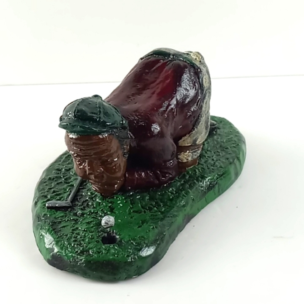 Vintage Hand Poured Hand Painted Golf Figurine